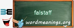 WordMeaning blackboard for falstaff